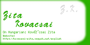 zita kovacsai business card